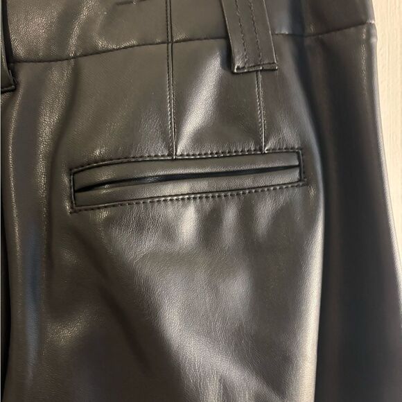 Anthropologie Maeve Flare leg Pants Faux Leather High-Waisted - Picture 12 of 12